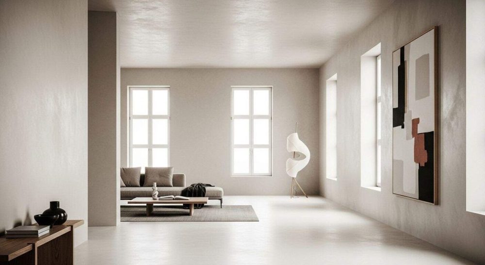 Restored interior with clean plaster walls and finished surfaces